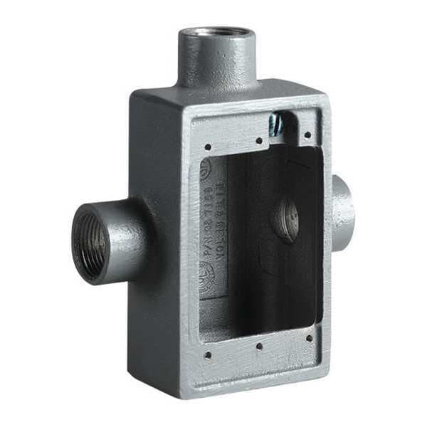 Electrical Box, 18 cu in, FST Box Type, 1 Gang, Malleable Iron, Rectangular Shape