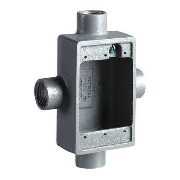 Electrical Box, 18 cu in, FSX Box Type, 1 Gang, Malleable Iron, Rectangular Shape