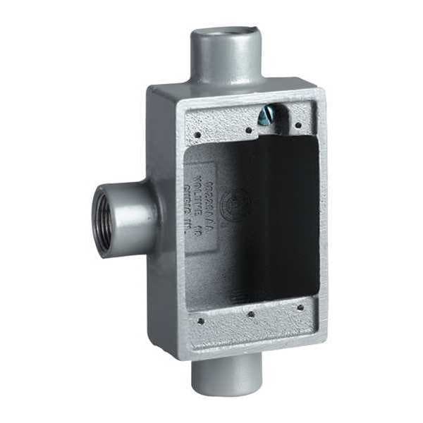 Electrical Box, 18 cu in, FSCT Box Type, 1 Gang, Malleable Iron, Rectangular Shape