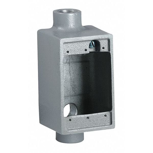 Electrical Box, 18 cu in, FSCA Box Type, 1 Gang, Malleable Iron, Rectangular Shape