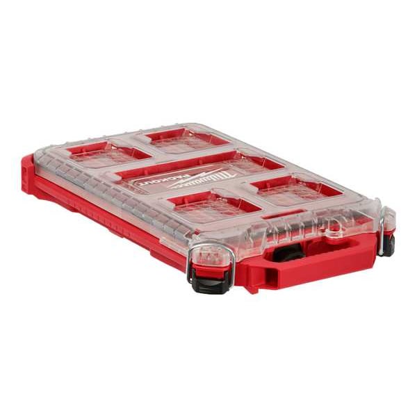 PACKOUT Tool Case, 5 Compartments, 9-3/4 in W x 15-1/4 in D x 2-1/2 in H, Red, Plastic