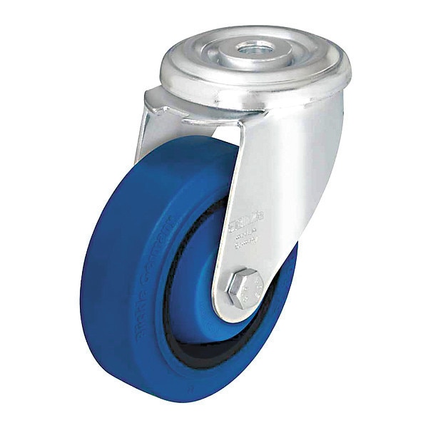 Bolt-Hole Caster, 4"dia, Swivel, Nylon
