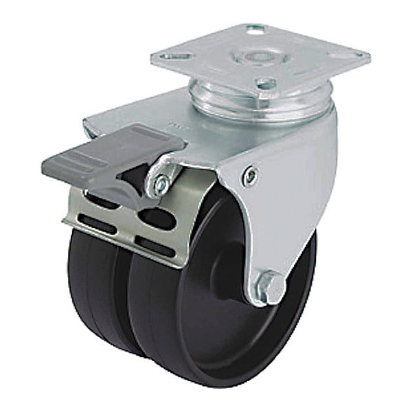 Plate Caster, Swivel, 4"H