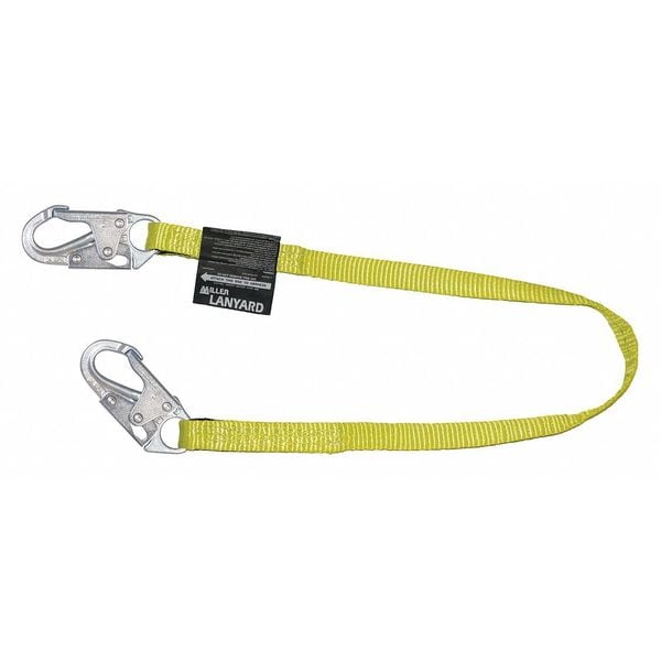 Positioning/Restraint Lanyard, 3 ft. Length, Snap Hook, Steel, 1 Leg(s), 310 lb. Weight Capacity