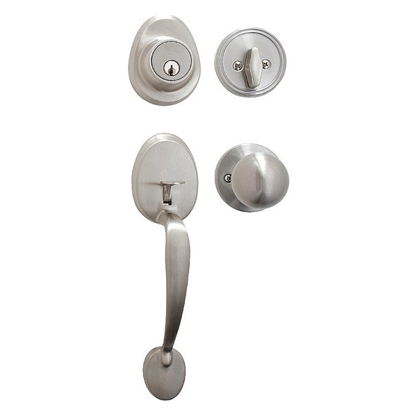 Knob Lockset, Biscuit Style, Satin Nickel
