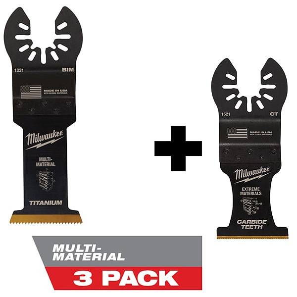OPEN-LOK 1-3/8" TITANIUM CHARGED Multi-Tool Blades 3 PK + 1-3/8" Carbide Teeth Multi-Tool Blade