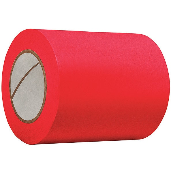 Masking Tape, 1/2 in W x 60 yd L, 4.9 mil Thick, Red, Rubber Adhesive, 72 PK