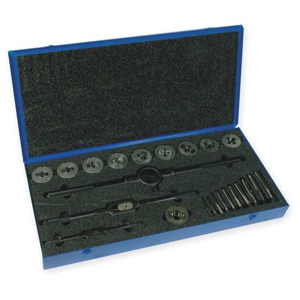 13PC 1/4-20 - 1/2-13 UNC Plug Hand Tap and Two-Piece Die Set Cle-Line 5510