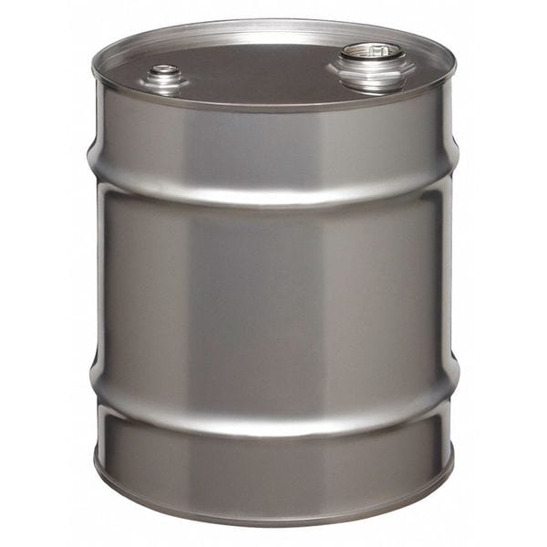 Closed Head Transport Drum, 304 Stainless Steel, 8 gal, Unlined, Silver