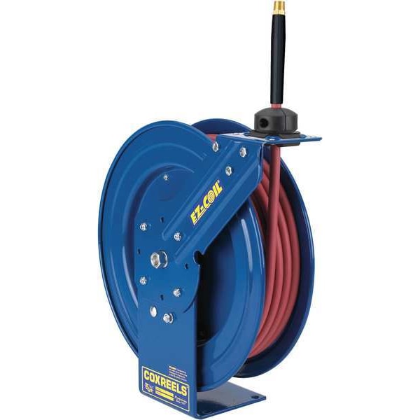 Spring Return Hose Reel, 3/8 in Hose Diameter, 25 ft Length, 300 psi Max. Pressure, Brass