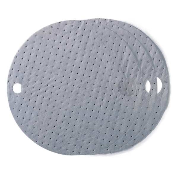 Sorbent Pad, 6 gal, 22 in Dia., Universal, Gray, 25 PK