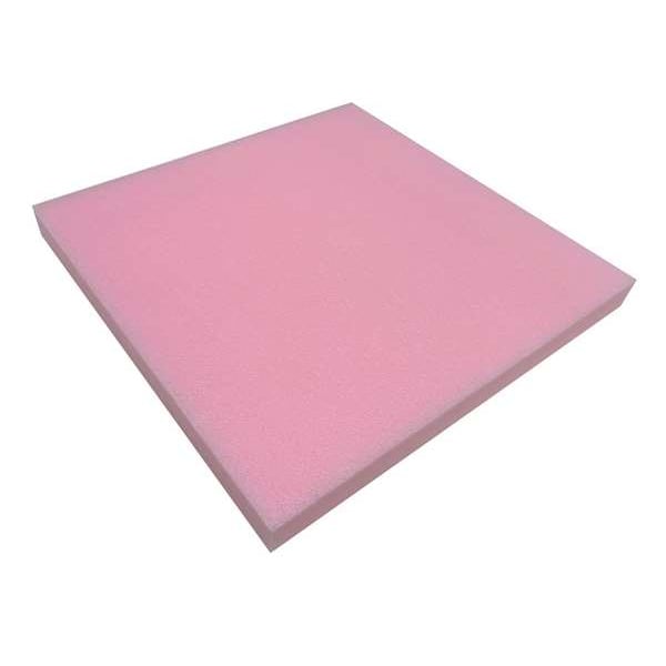 Foam Sheet, Water-Resistant Closed Cell, 24 in W, 36 in L, 2 in Thick, Pink