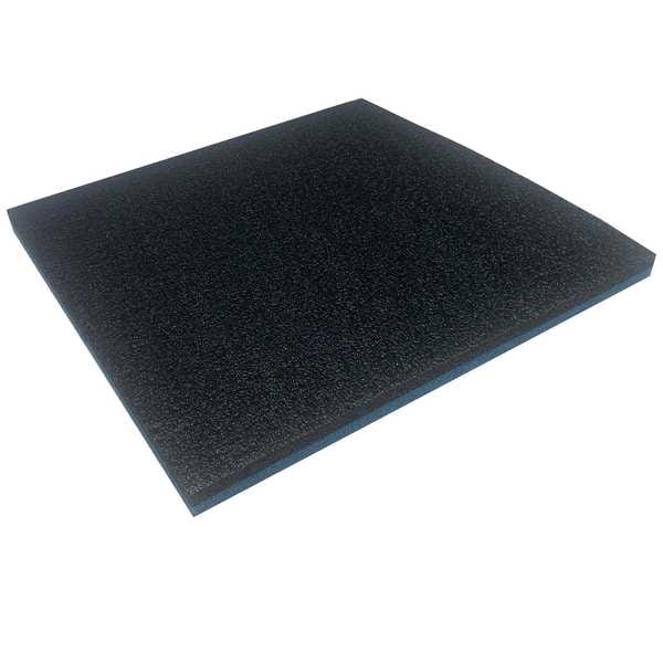 Tool Organizer Foam Sheet, Water-Resistant Closed Cell, 24 in W, 27 in L, 1 in Thick, Charcoal/Blue