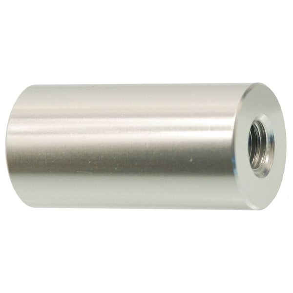 Round Standoffs, 5/16"-18 Thrd Sz, 4 in Bd L, Aluminum Clear Anodized, 1 1/2 in OD, 2 PK