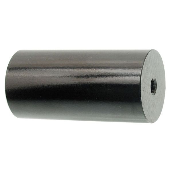Round Standoffs, 5/16"-18 Thrd Sz, 4 in Bd L, Aluminum Black Anodized, 1 1/2 in OD, 2 PK