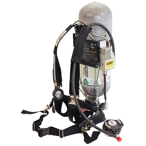 Industrial SCBA, ISCBA, Carbon Fiber Cylinder, Zinc-Plated Carbon Steel Backframe, 4,500 psi