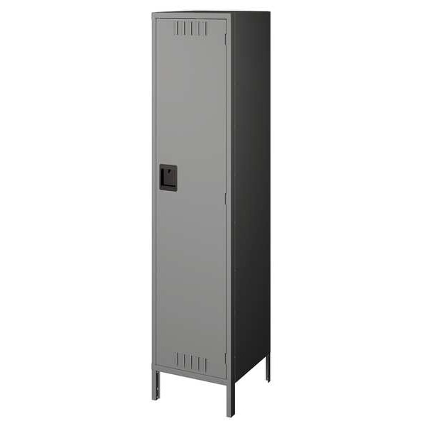 Wardrobe Locker, 12 in W, 15 in D, 78 in H, (1) Tier, (1) Wide, Gray