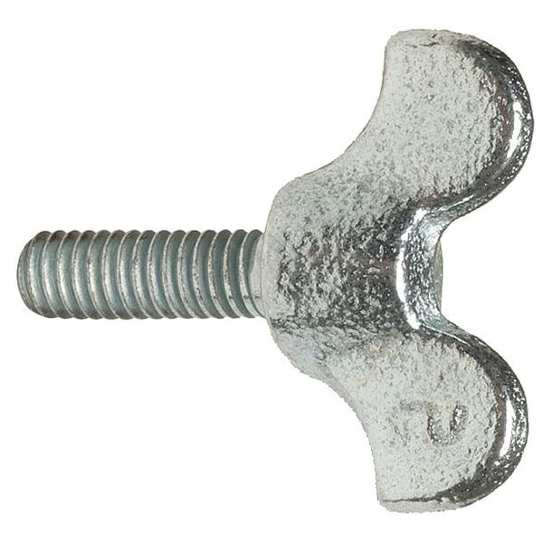 Thumb Screw, #10-24 Thread Size, Wing, Zinc Plated Iron, 1/2 in Head Ht, 1/2 in Lg, 25 PK