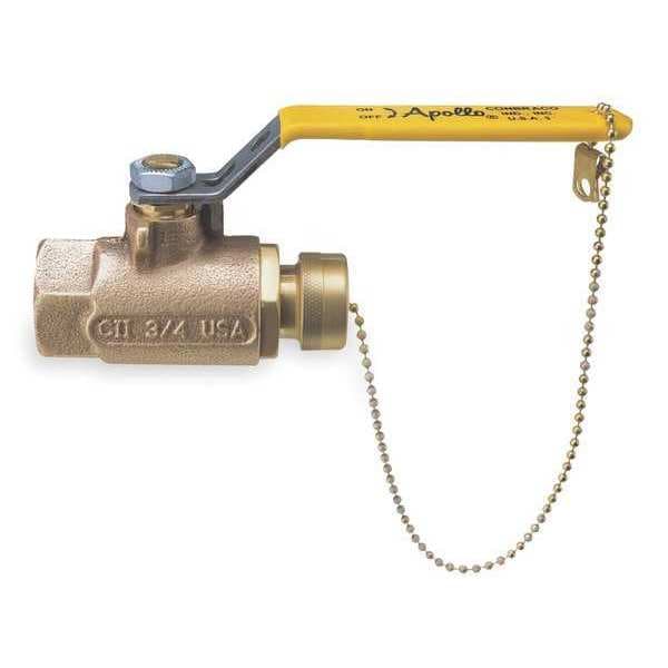 1/2" x 3/4" FNPT x Hose Cap Bronze Ball Valve Inline