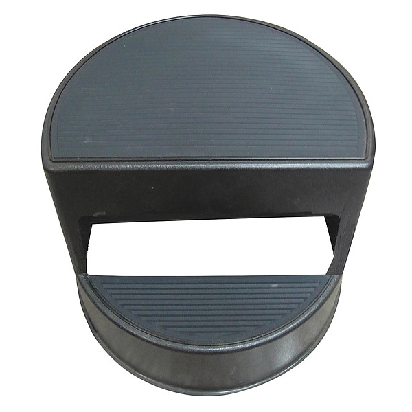 Round Office Stool, 2 Steps, 350 lb Load Capacity, 13 1/2 in Overall Height, Plastic, Black