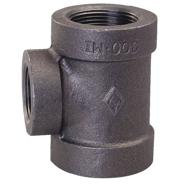 Reducing Tee Reducing Tee, 2" x 2" x 1" Pipe, FNPT, Malleable Iron, Class 300