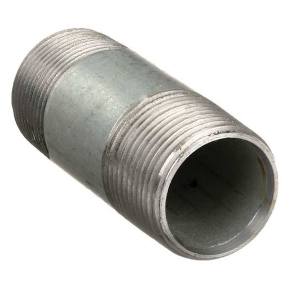 2-1/2" MNPT x 5" TBE Galvanized Steel Pipe Nipple Sch 40
