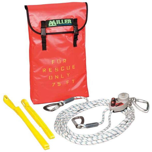 Rescue and Descent System, 275 lb, Aluminum, Stainless Steel, For Use With: Full Body Harness
