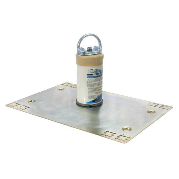 Roof Anchor, 22 in Length, 310 lb Weigth Capacity, Aluminum, Stainless Steel Anchor, Fixed D-Ring