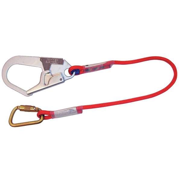 AirCore Restraint Lanyard, 4 ft. Length, Carabiner, Steel, 1 Leg(s), 310 lb. Weight Capacity