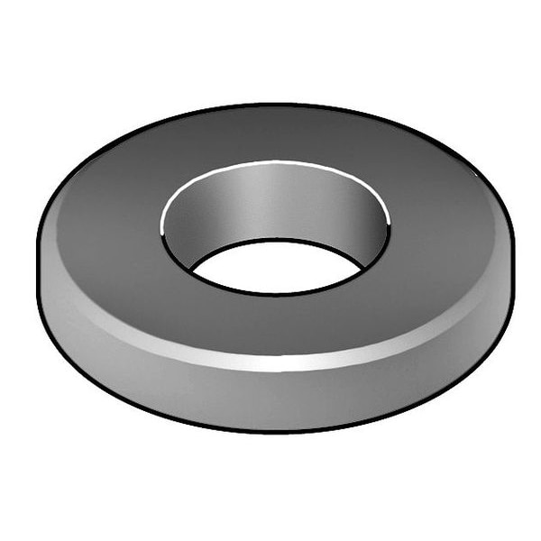 Beveled Washer, Steel, Grade 2, Oiled Finish, 10 PK