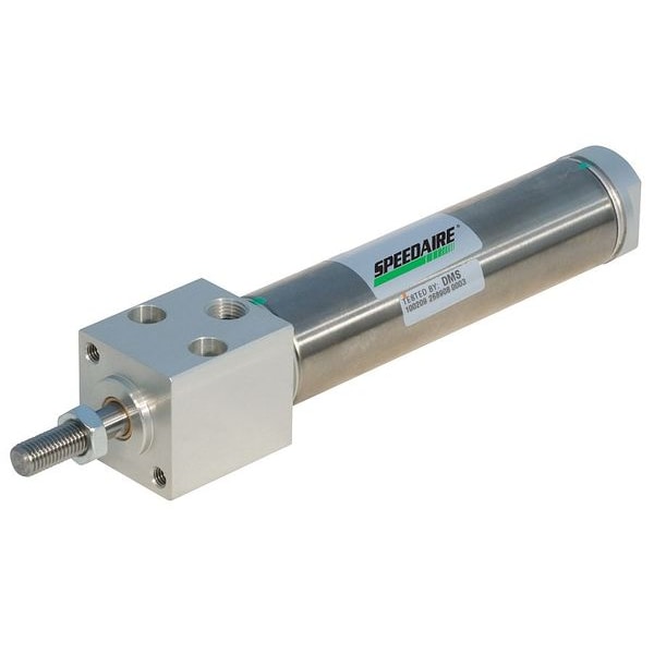 Round Body Cylinder, 3/4 in Bore, 3 in Stroke, Round Body Double Acting, Stainless Steel .