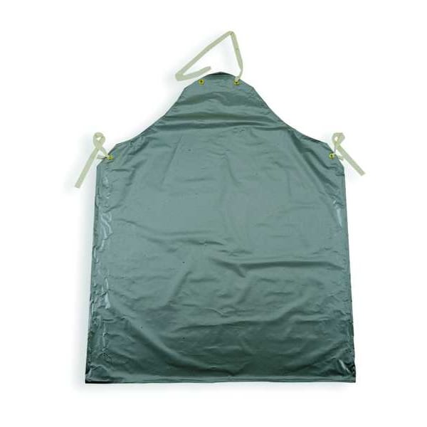 Disposable Bib Apron, EVOH, Polyethylene, Sealed, 2.7 mil, 45 in, Silver, 45 in x 36 in
