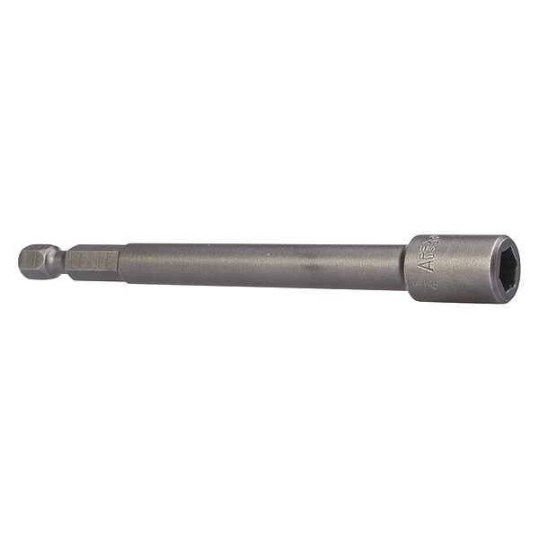 Nutsetter, 1/4" Hex, 4" L, Steel, Unfinished