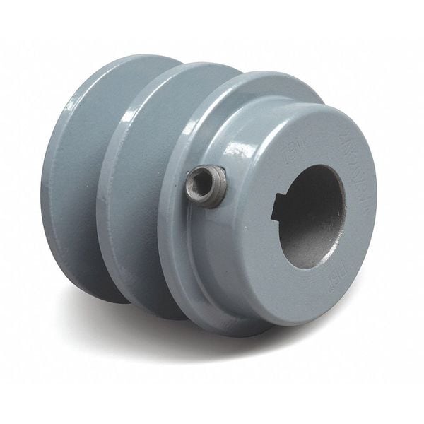 1-3/8 in Fixed Bore 2 Groove V-Belt Pulley 3.75 in OD