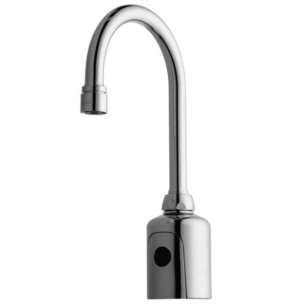 Sensor Single Hole Mount, 1 Hole Gooseneck Bathroom Faucet, Polished chrome