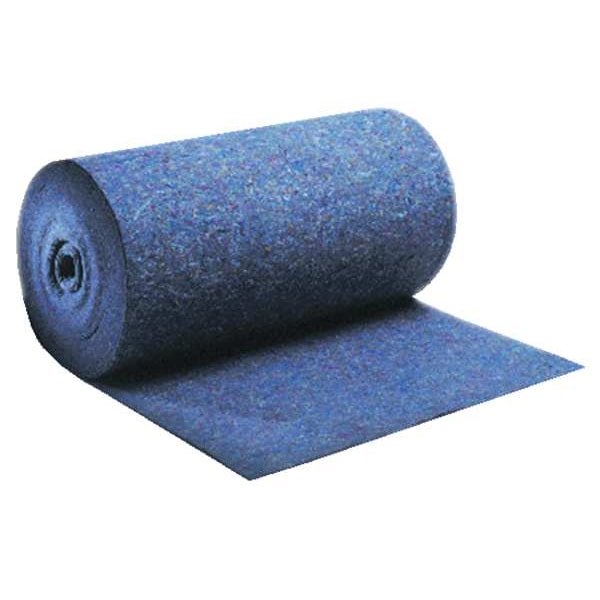 Sorbent Pad, 55 gal, 36 in x 150 ft, Universal, Blue, Gray, Cotton, Polyester