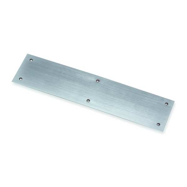 Door Push Plate, Stainless Steel, 20"L x 4"W, 0.125" Proj.