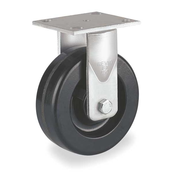 Plate Caster, Rigid, Phenolic, 4 in., 700 lb