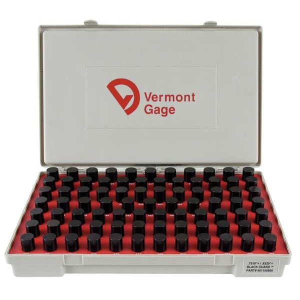 Pin Gage Set, Plus, 0.751-0.832 In, Black