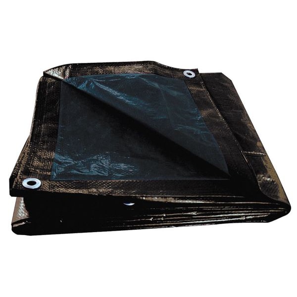 Standard Duty Tarp, 48 ft x 79 ft 4 in, 5.1 Mil, Brown/Black, Polyethylene