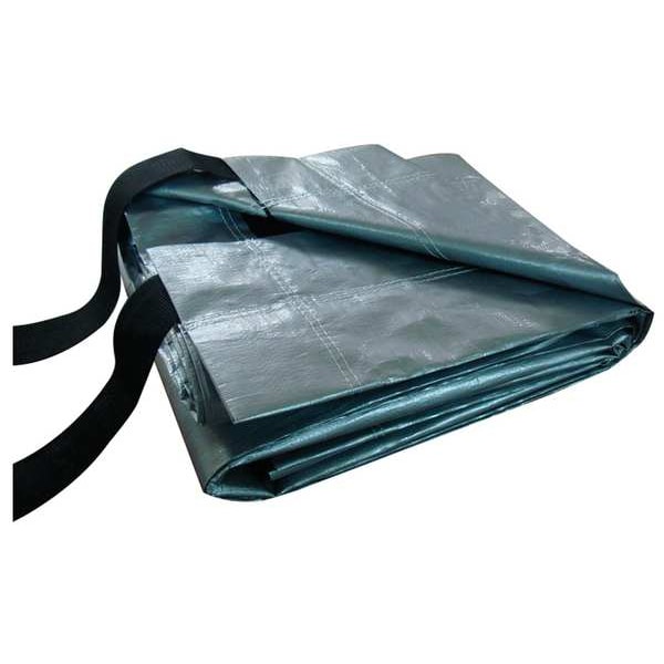 Heavy Duty Hay Cover Tarp, 44 ft 6 in x 47 ft 8 in, 12 Mil, Silver/Black, Polyethylene