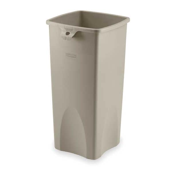23 gal. Stainless Steel Square Trash Can, Beige