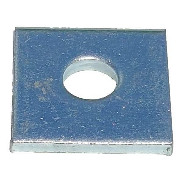 Channel Square Washer, 1/2 In, Silver, PK25