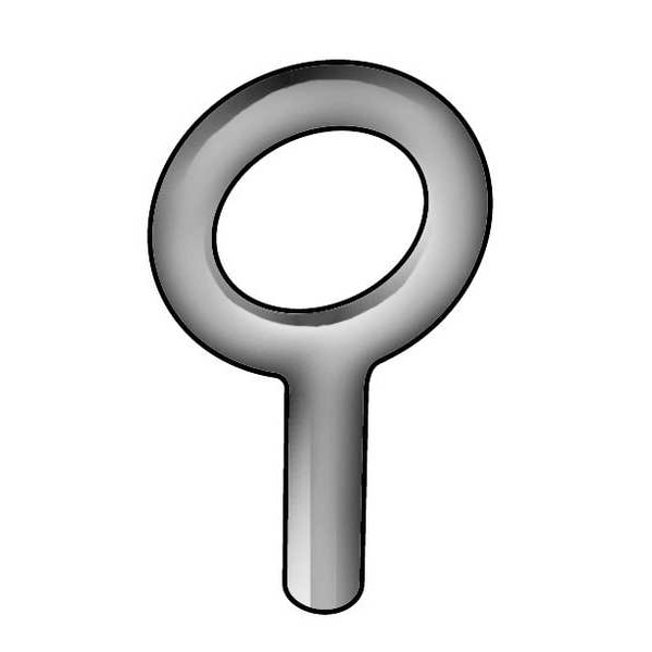 Eye Bolt Without Shoulder, Unthreaded, 1 1/2 in Shank, 3/4 in ID, 316 Stainless Steel, Plain