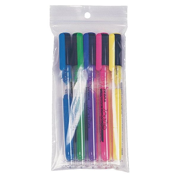 Reclosable Bag, Zip Seal, 8 in L, 6 in W, 2 mil Thick, Low Density Polyethylene (LDPE), Clear