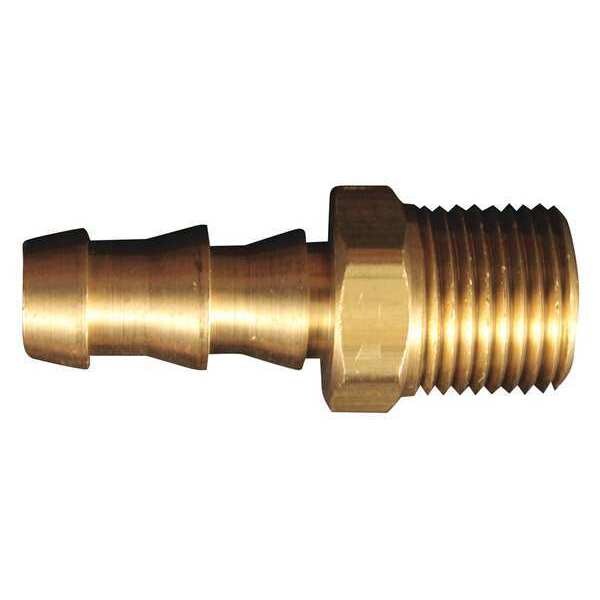 Push-Lock Fitting, 3/8" MNPT, 3/8" ID, PK10, Brass, 10 PK