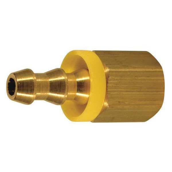 Push-Lock Fitting, 1/4" FNPT, 1/4" ID, PK10, Brass, 10 PK
