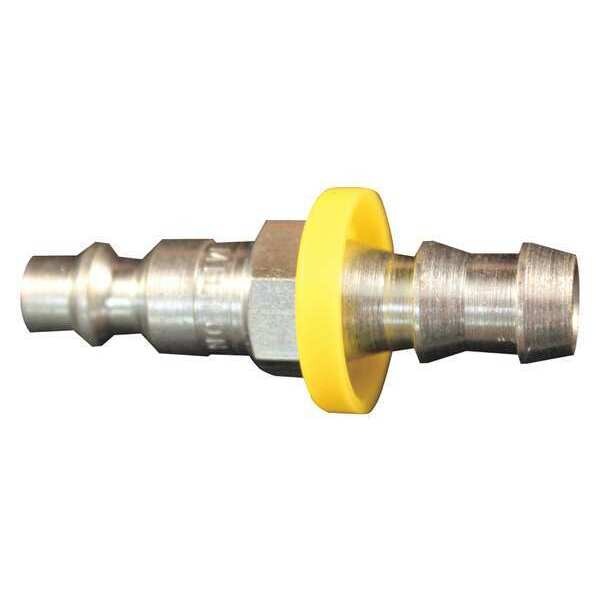 M Push-Lock Plug, 1/4"Hose Barb, PK10