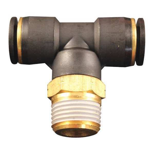 PTC Swivel Branch Tee, 1/4"MNPT, 1/4", PK10, Nylon, 10 PK
