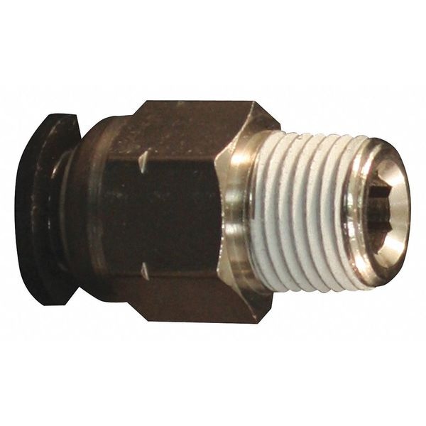 PTC Tube Fitting, 3/8" MNPT, 1/2" OD, PK10, Nylon, 10 PK